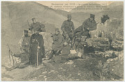 Srpski oficiri i vojnici na položaju iznad Lješa