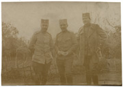 U Tresini oficiri Radenković,Temić i Vojinović, 1917.godine 